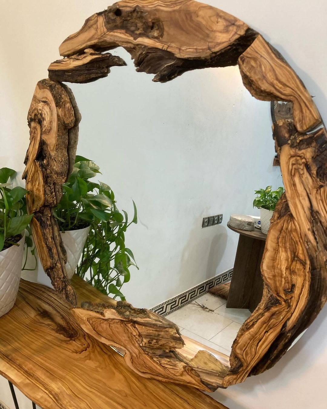 Unique Wooden Framed Mirror