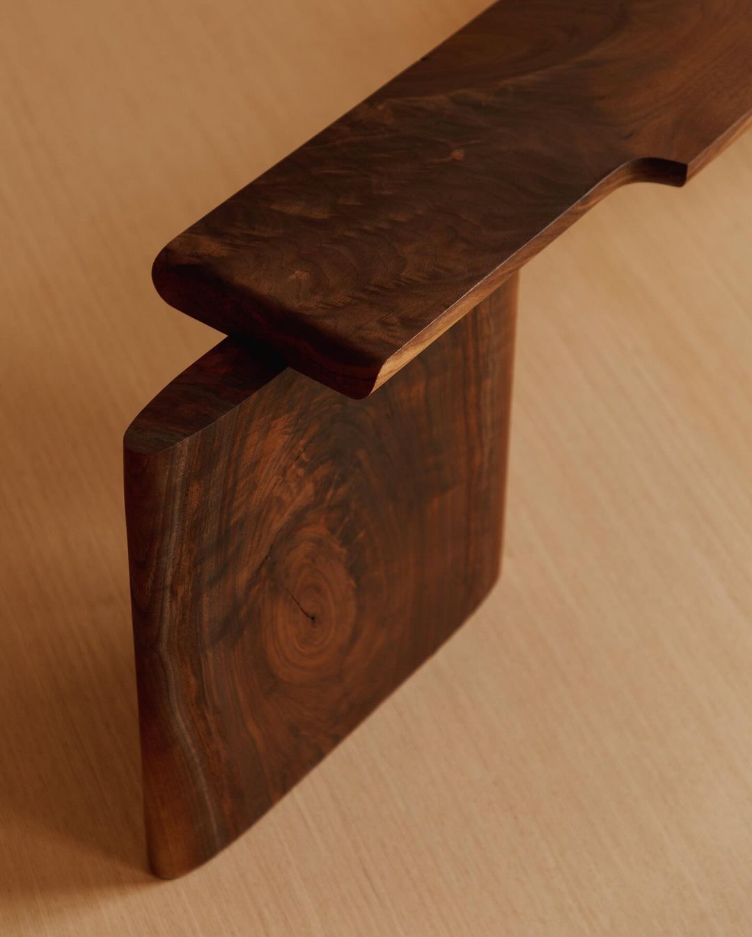 Beautifully crafted wooden shelf detail