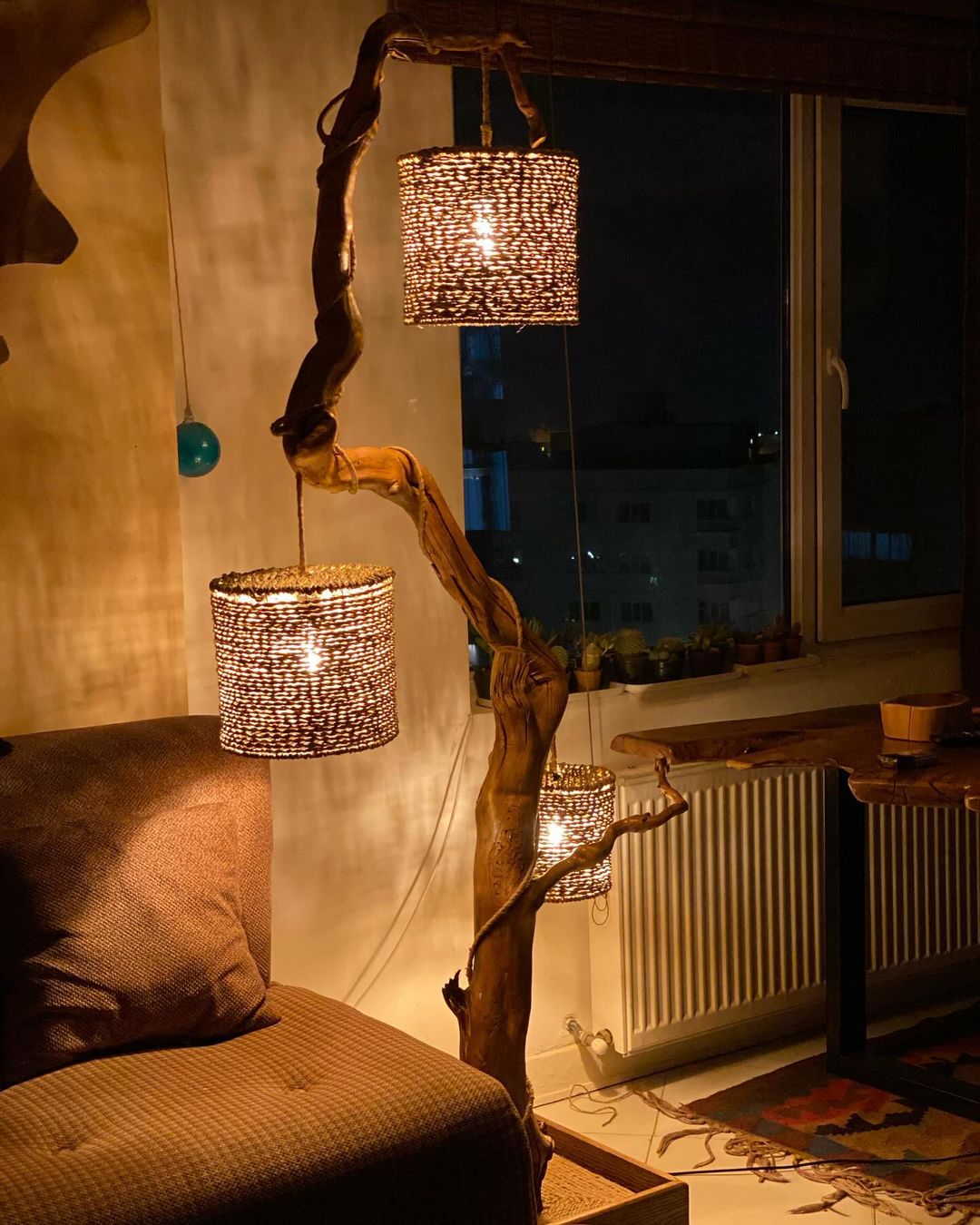 Unique Wooden Floor Lamp