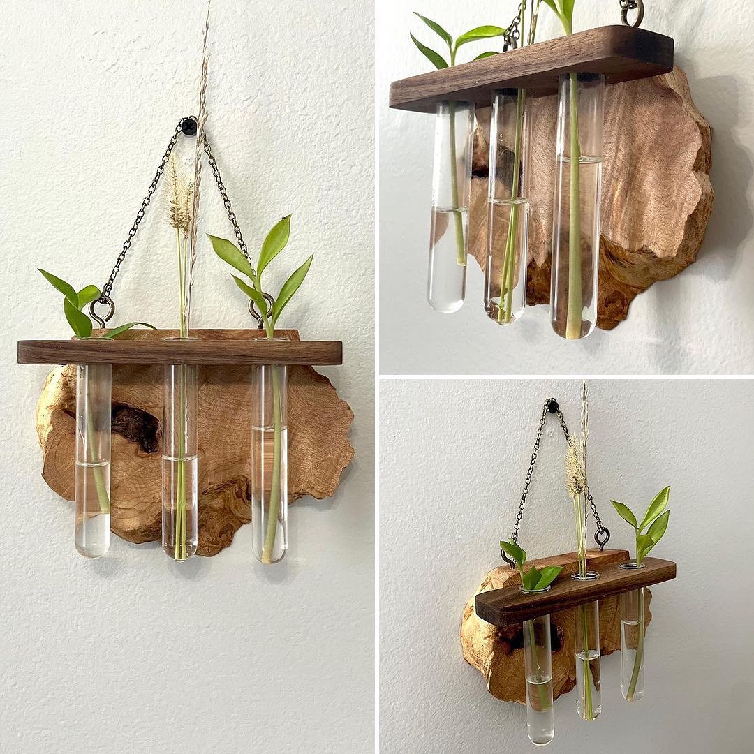 Rustic Test Tube Planter