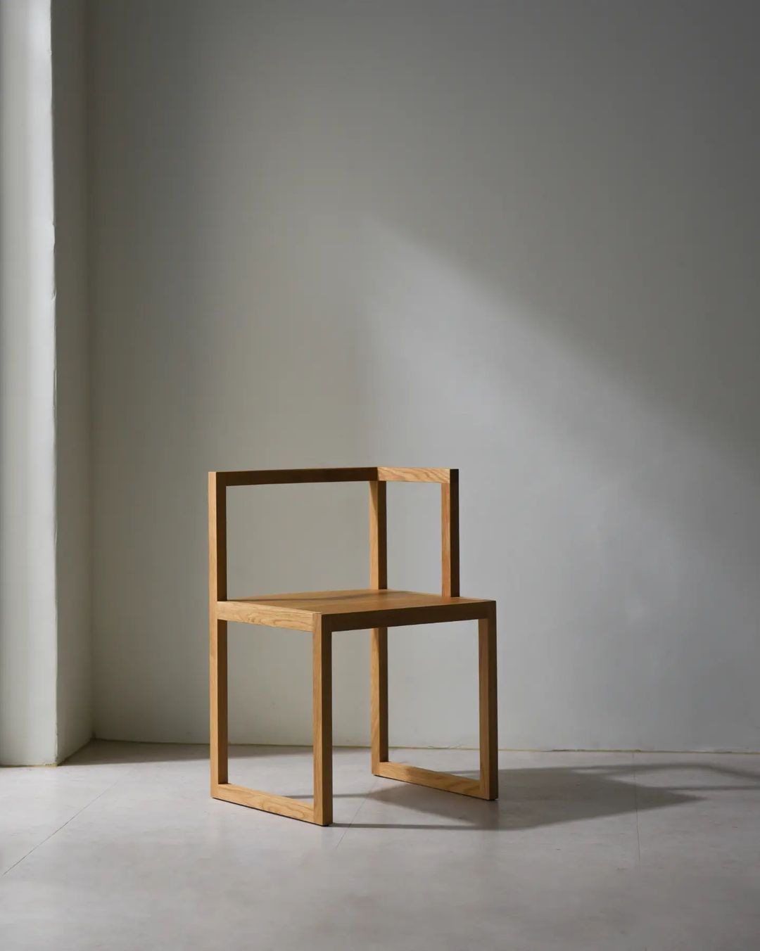 Minimalist wooden chair