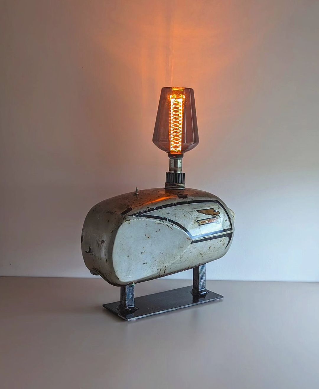 A unique upcycled lamp