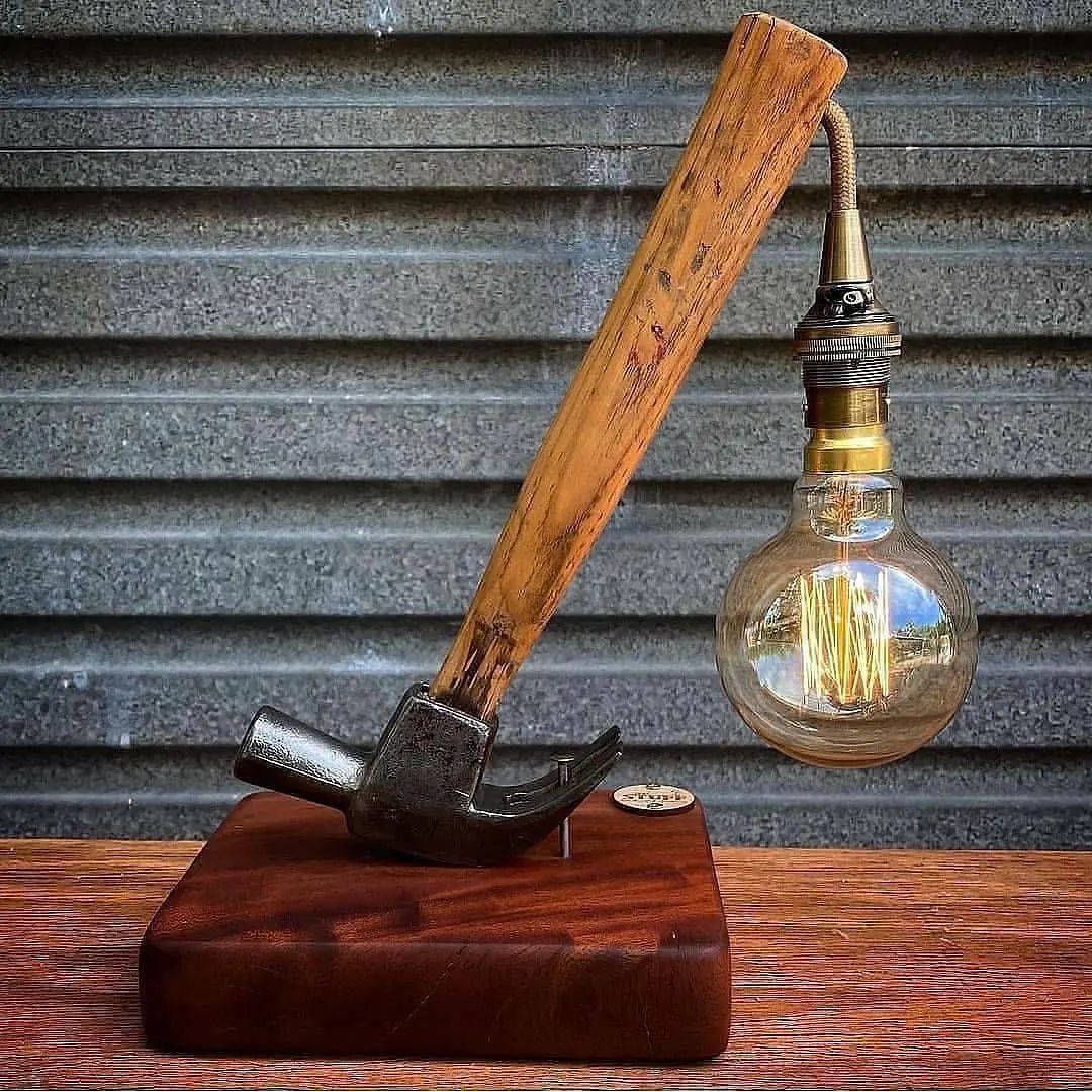 Creative Hammer and Light Bulb Lamp