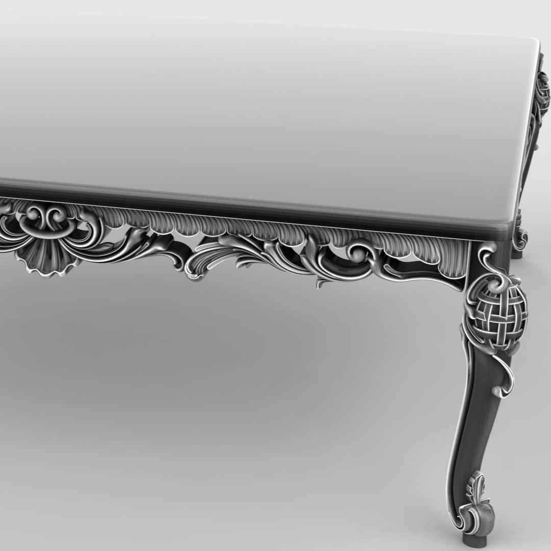 Ornate Table Design with Detailed Carving