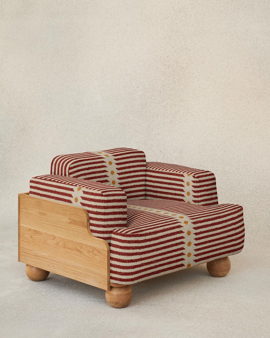 Armchair with Wooden Accents