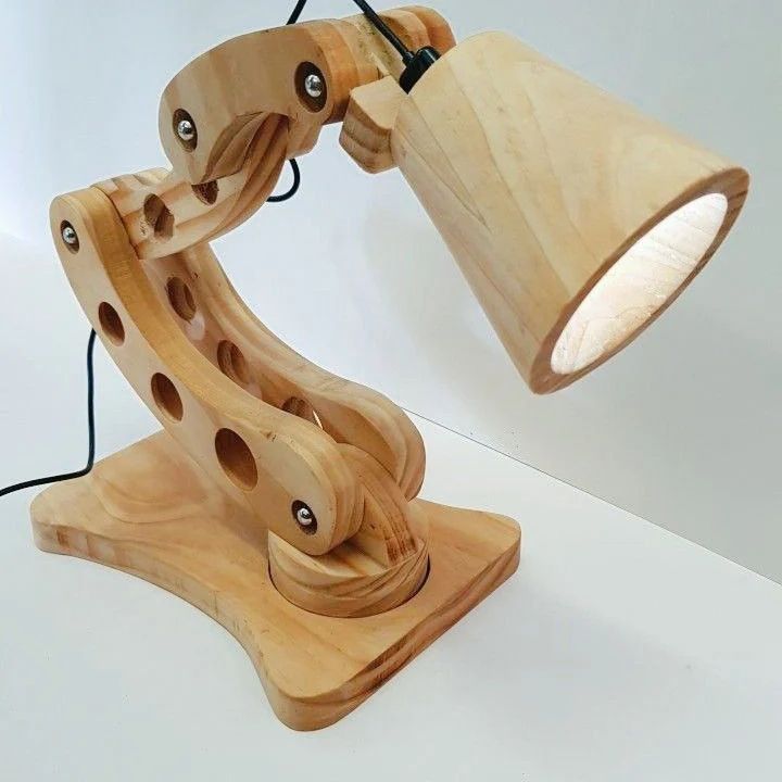 Articulated Wooden Desk Lamp