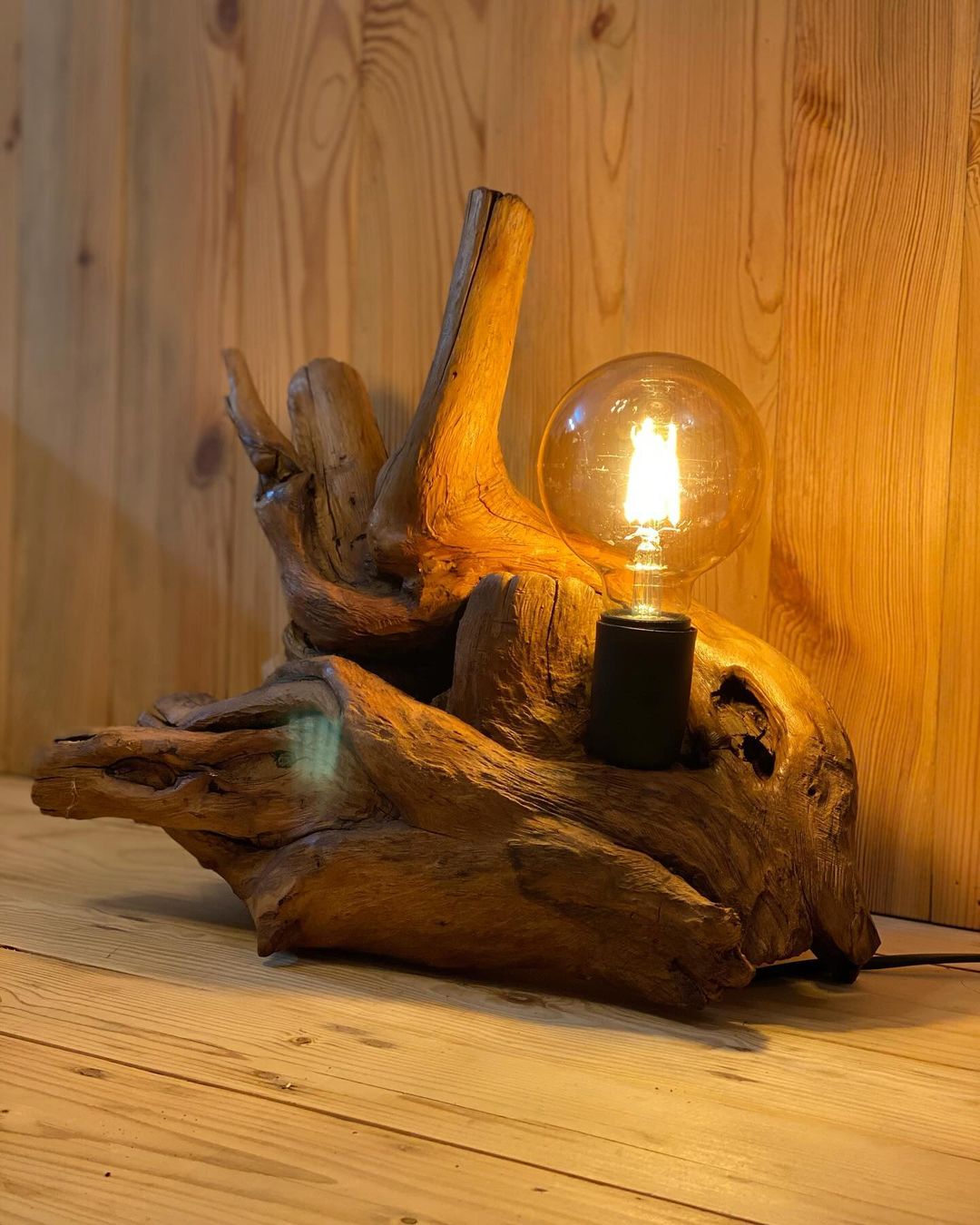 A unique wooden lamp design