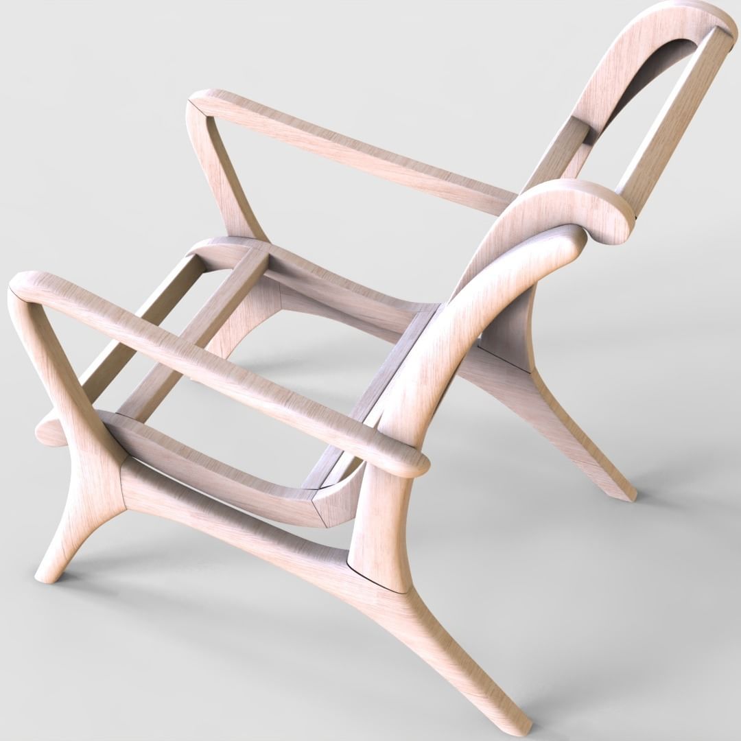 An artistically crafted wooden chair with an innovative twist design