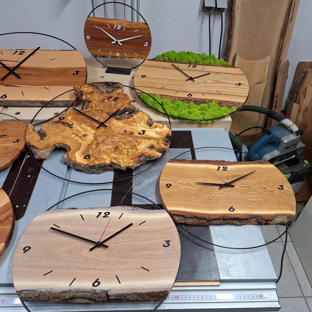 Handcrafted wooden clocks