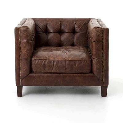 Classic Brown Leather Armchair