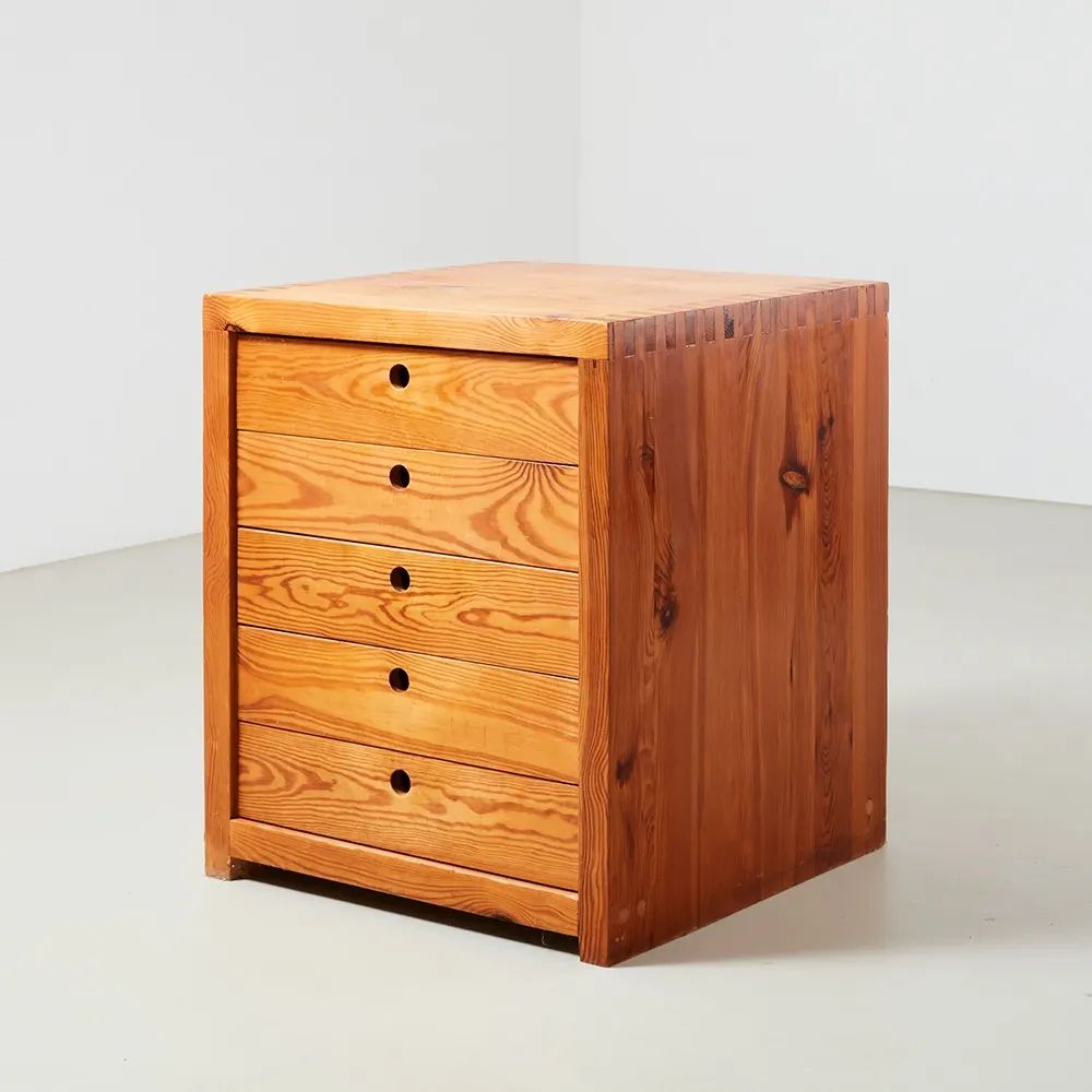 Classic Wooden Four-Drawer Bedside Table