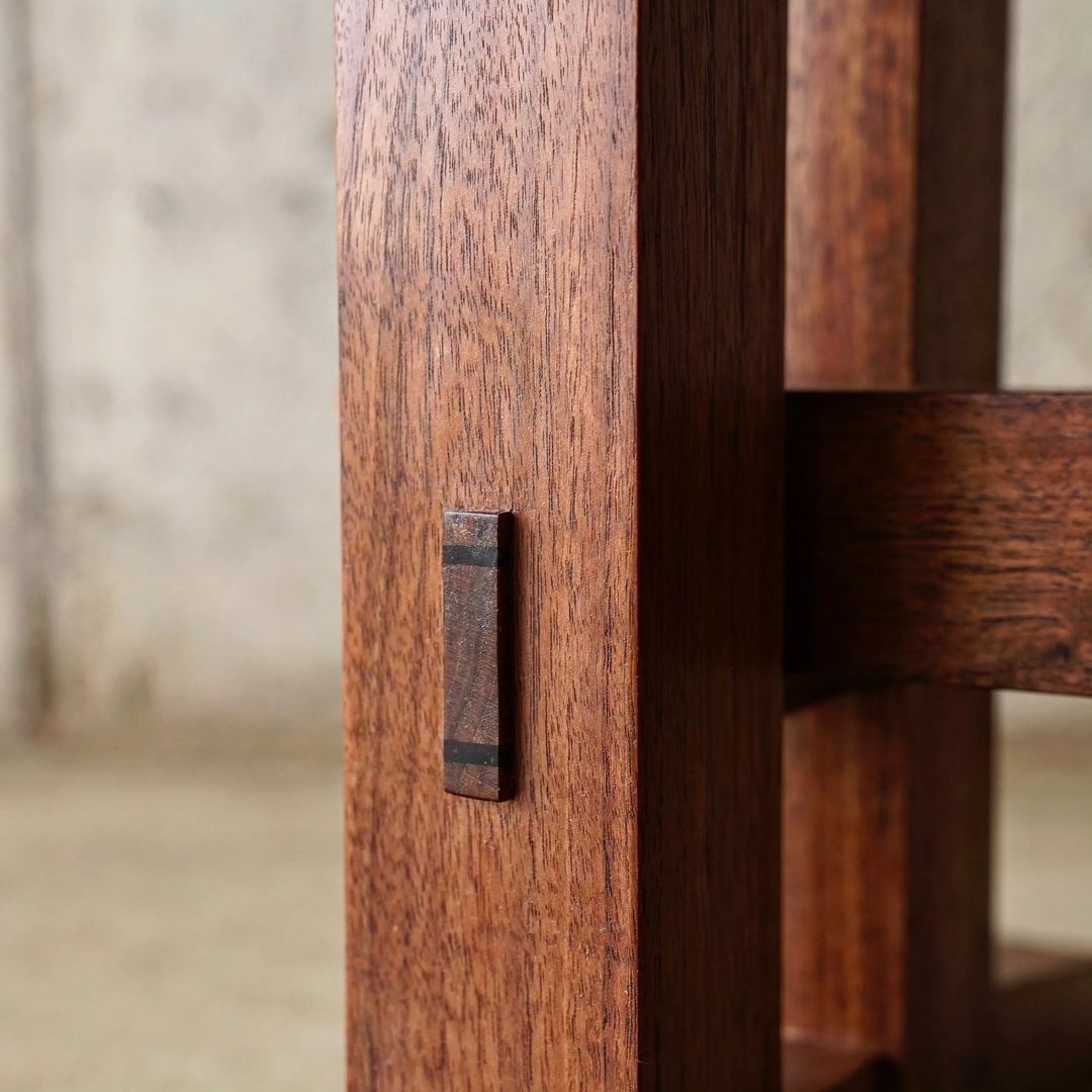 Detailed wooden door latch