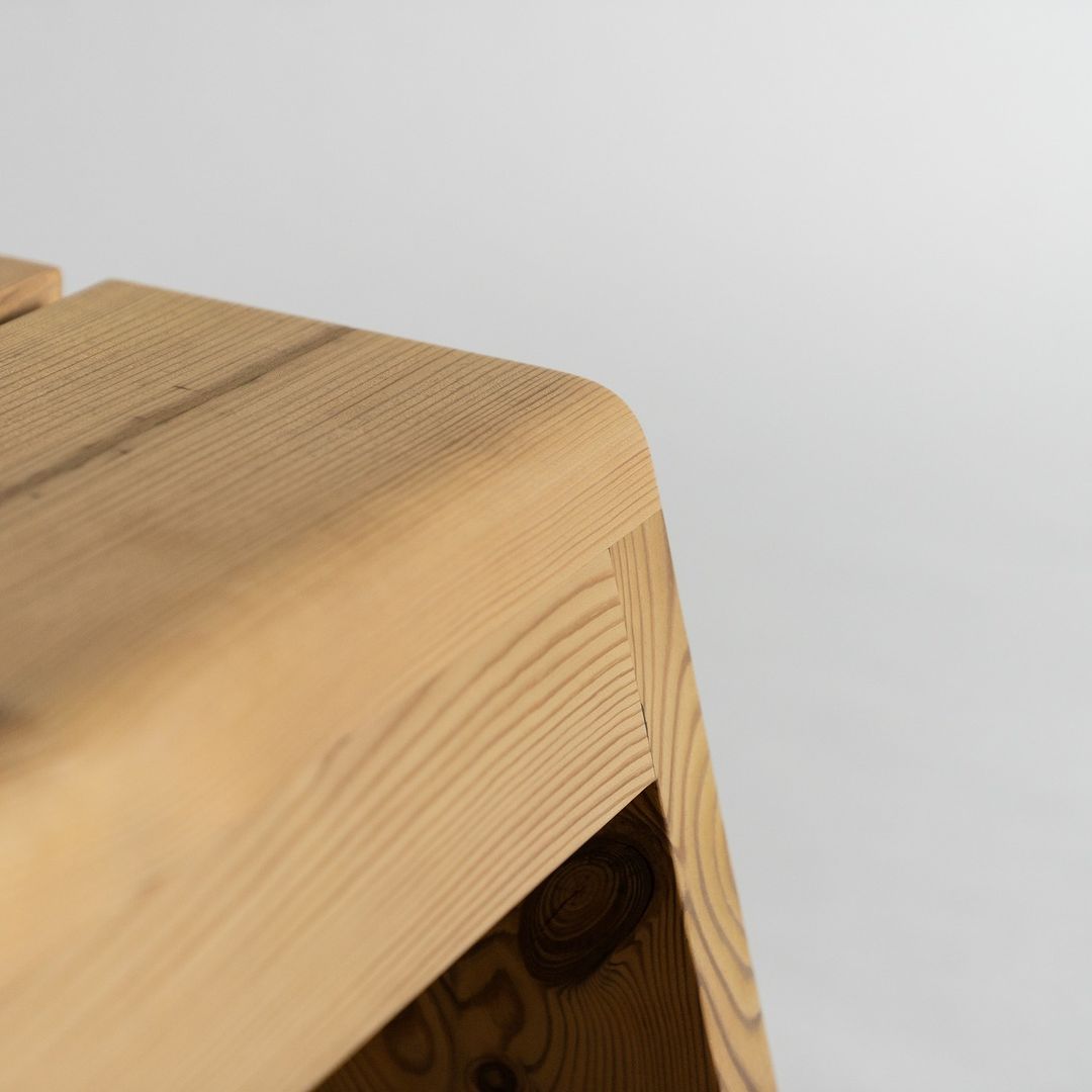 Close-up view of a wooden furniture corner