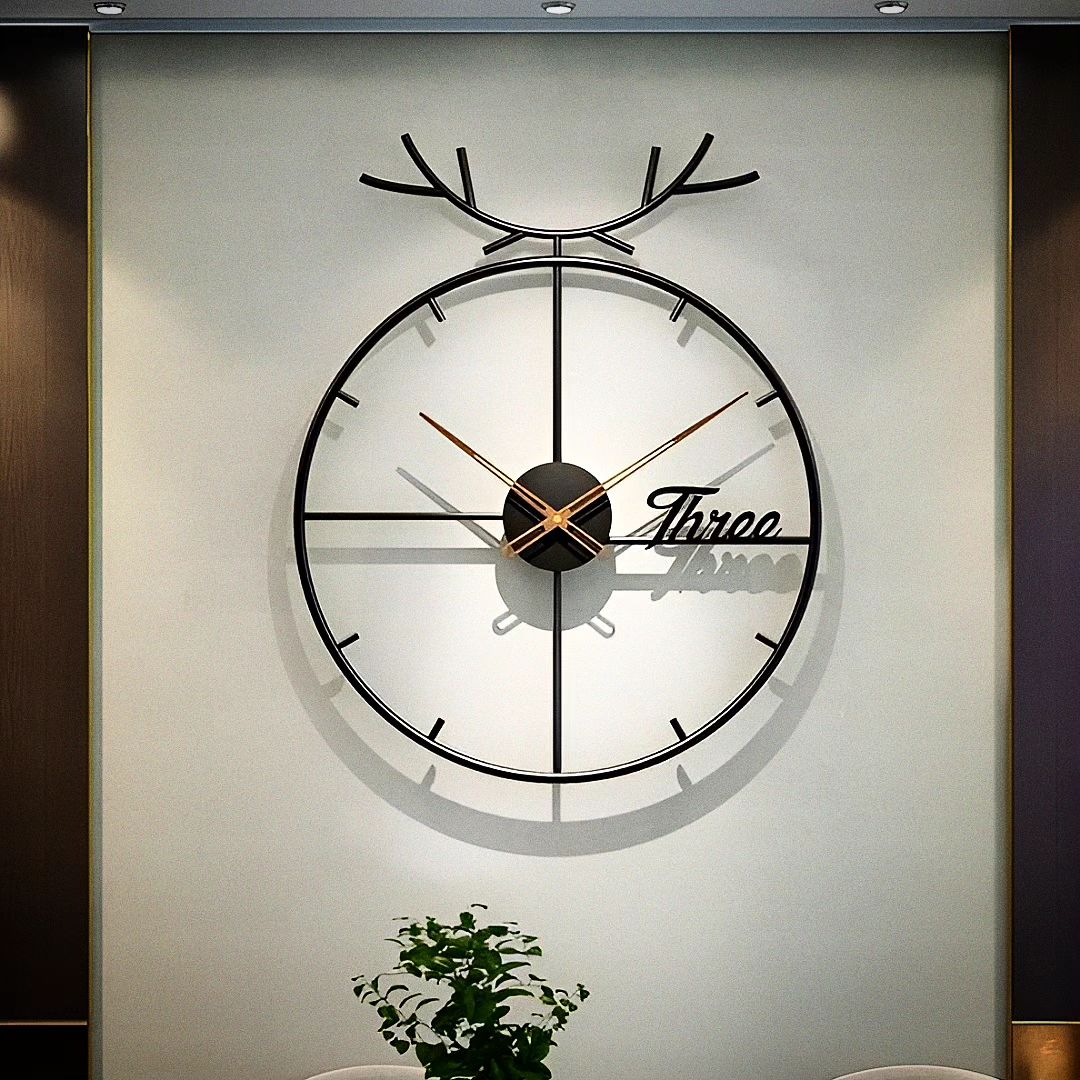 A modern wall clock with a unique design