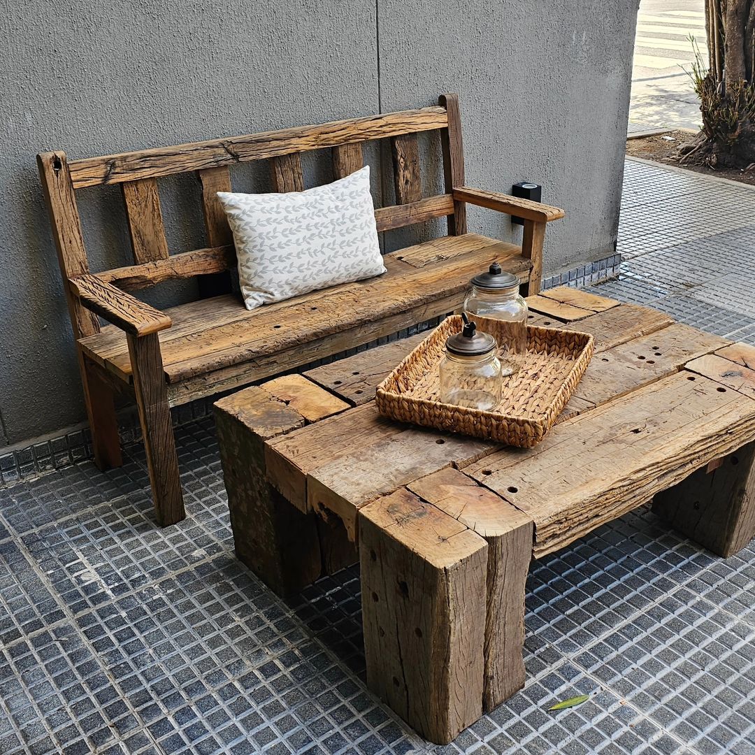 Rustic outdoor seating arrangement