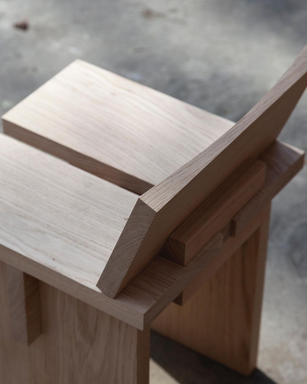 Close-up of a wooden furniture detail with precise joinery