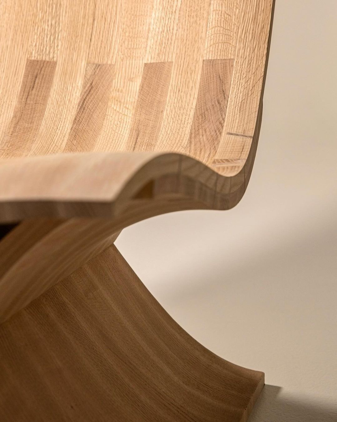 The subtle textures of a well-crafted wooden chair