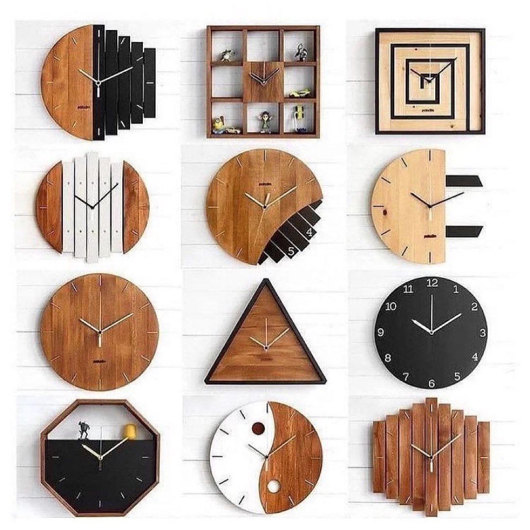 Unique and creative wall clocks with various shapes and designs