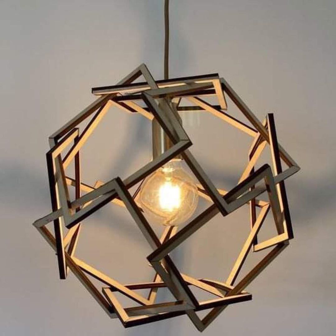 A unique geometric pendant light