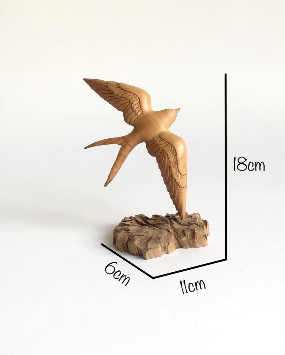 Handcrafted Wooden Bird Sculpture