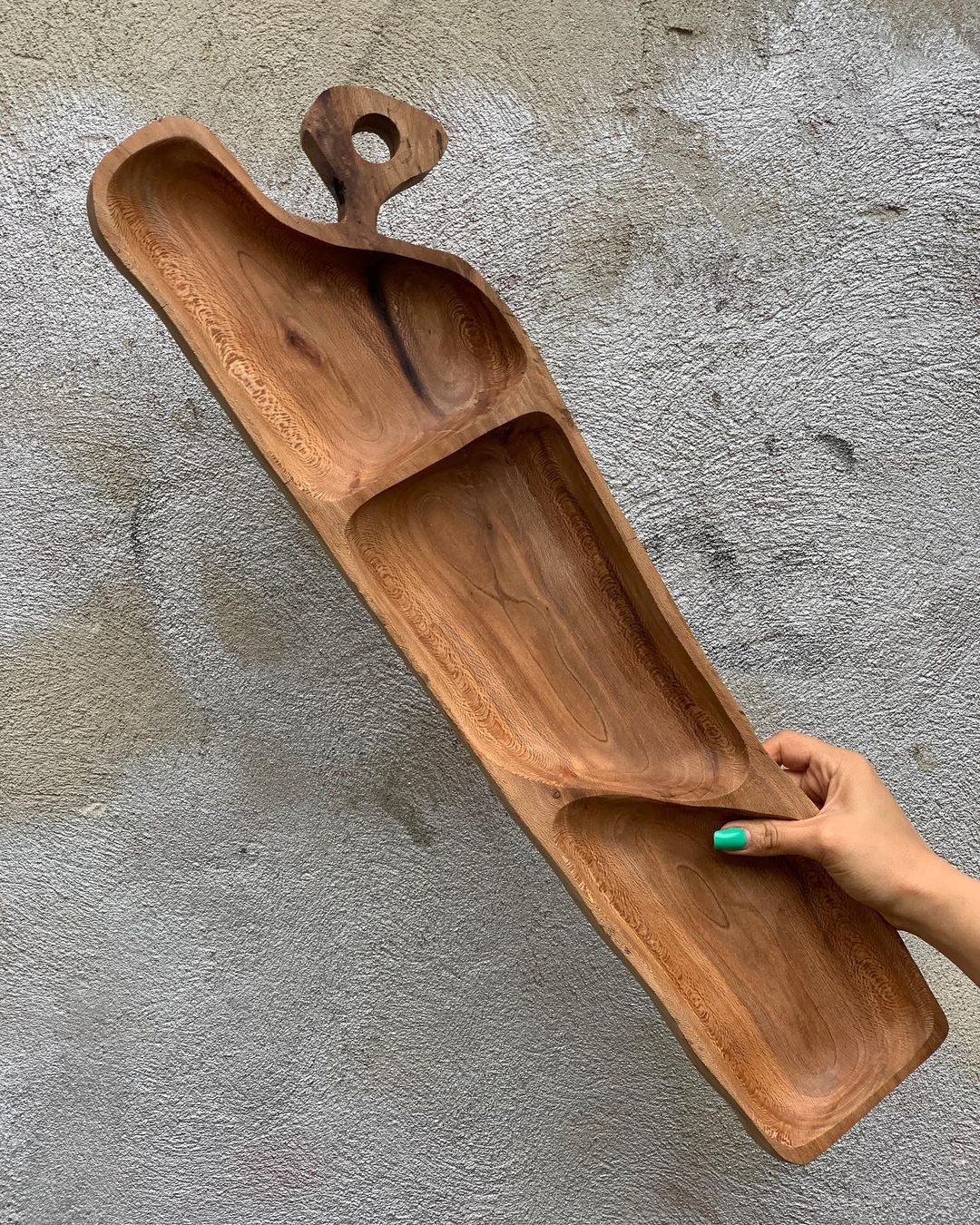 Handcrafted wooden serving tray