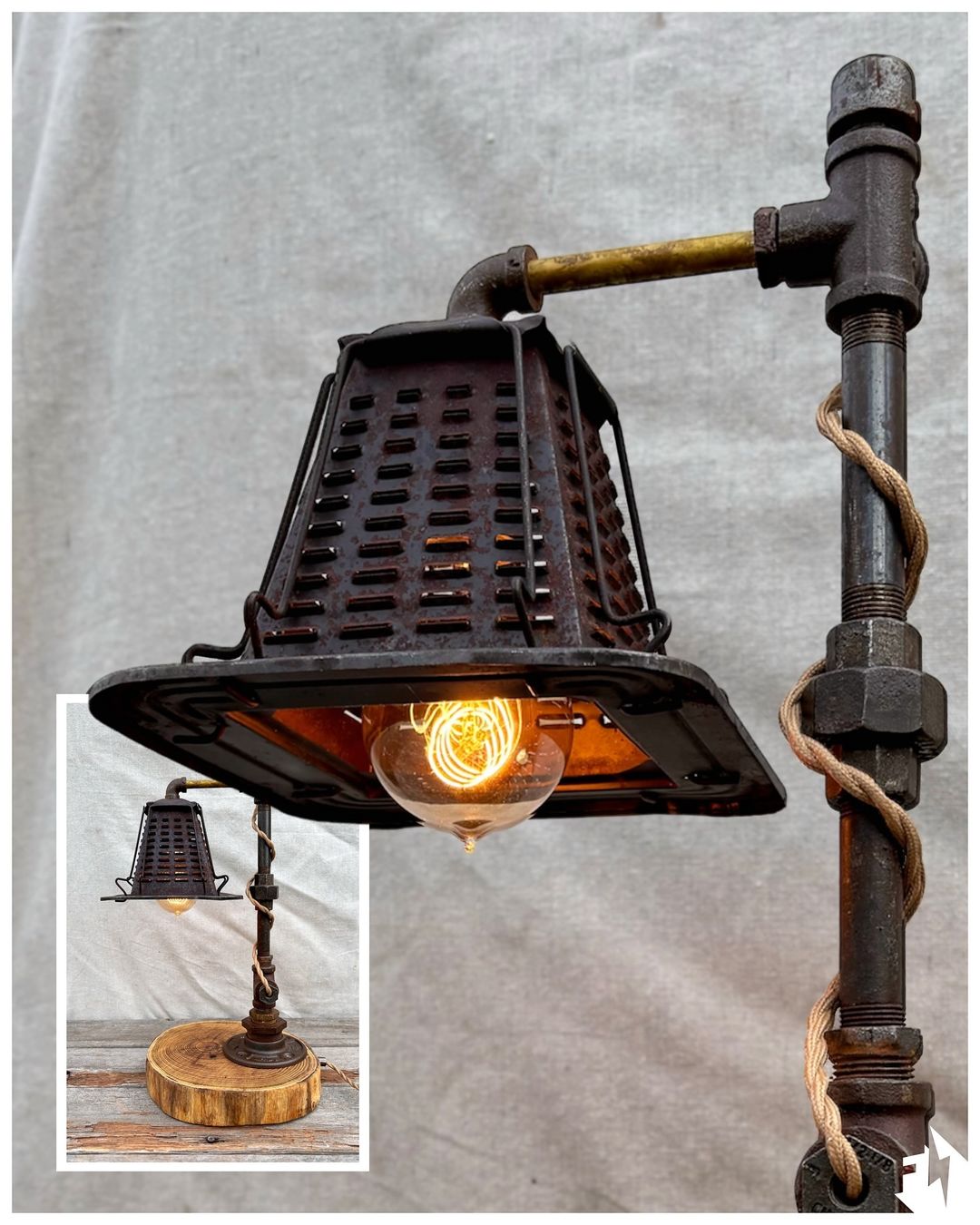 Industrial style pipe lamp with Edison bulb