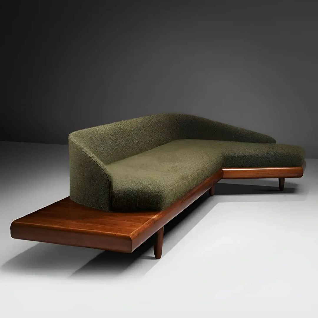 Mid-century modern style sofa with unique design