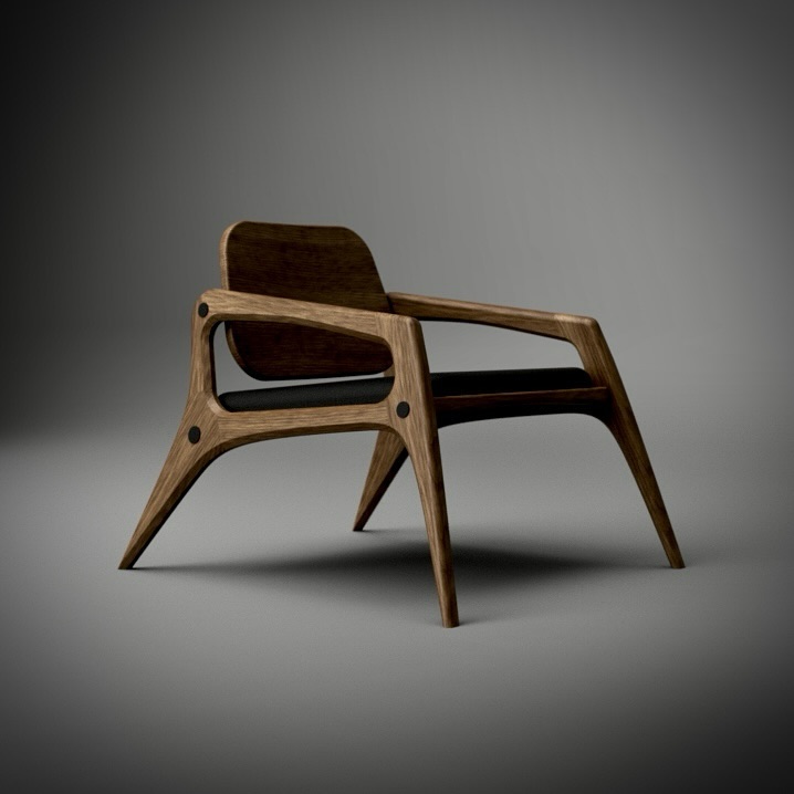 Mid-century modern wooden armchair