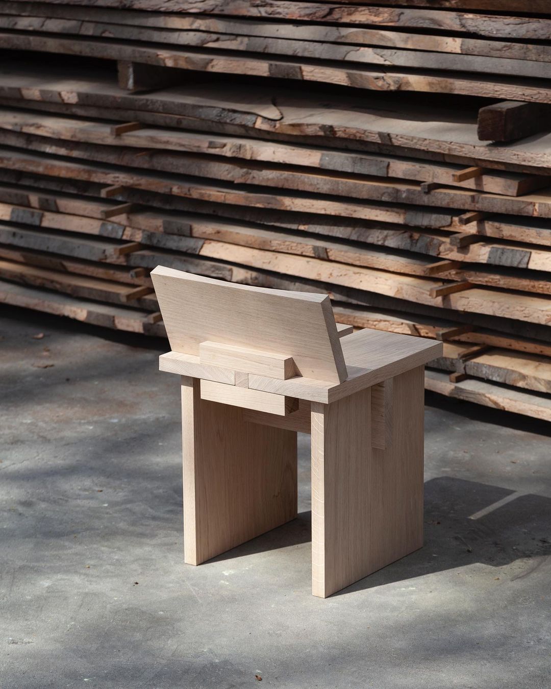 Minimalist wooden chair design