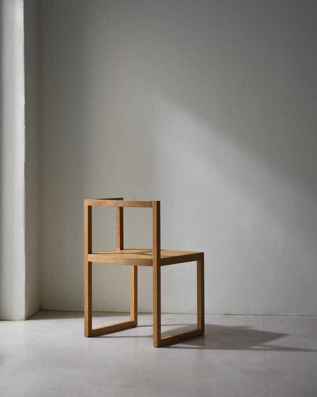 A minimalist wooden chair