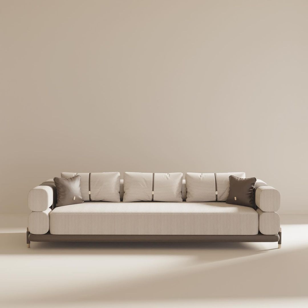 Modern and stylish neutral-toned sofa