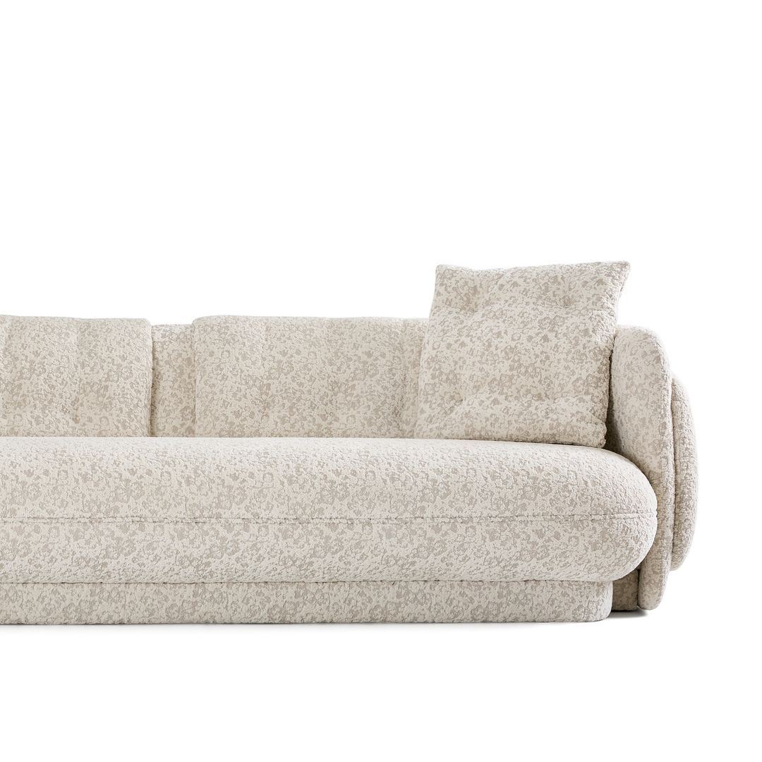 Comfortable modern beige-patterned sofa