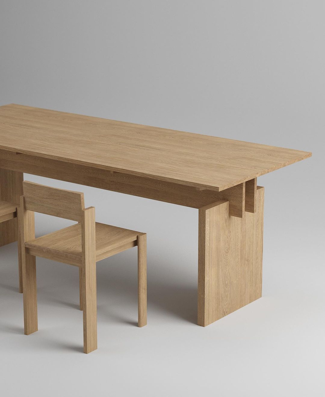 Sleek and modern wooden table with matching chair