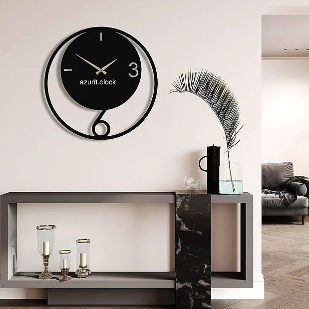 Modern and stylish wall clock in a minimalist interior