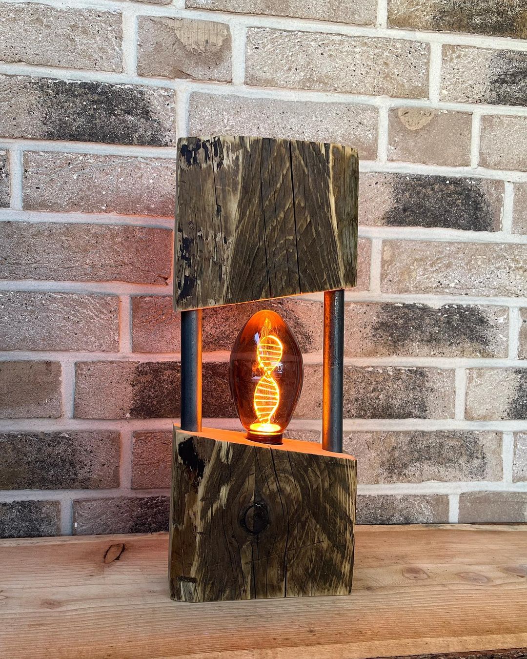 Modern Wooden Block Lamp