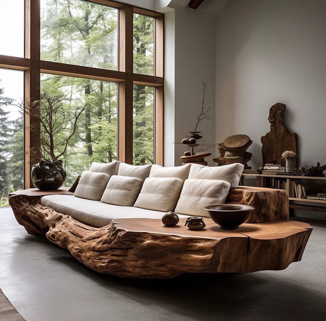 Unique wooden sofa with nature-inspired design