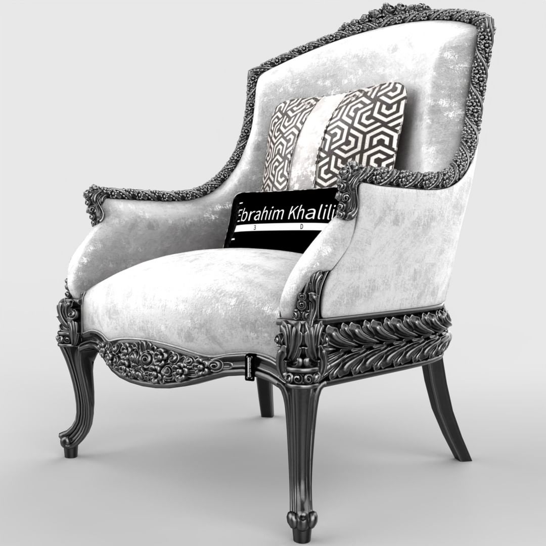 Ornate vintage armchair with intricate patterns