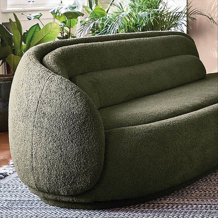 Plush Olive Green Sofa