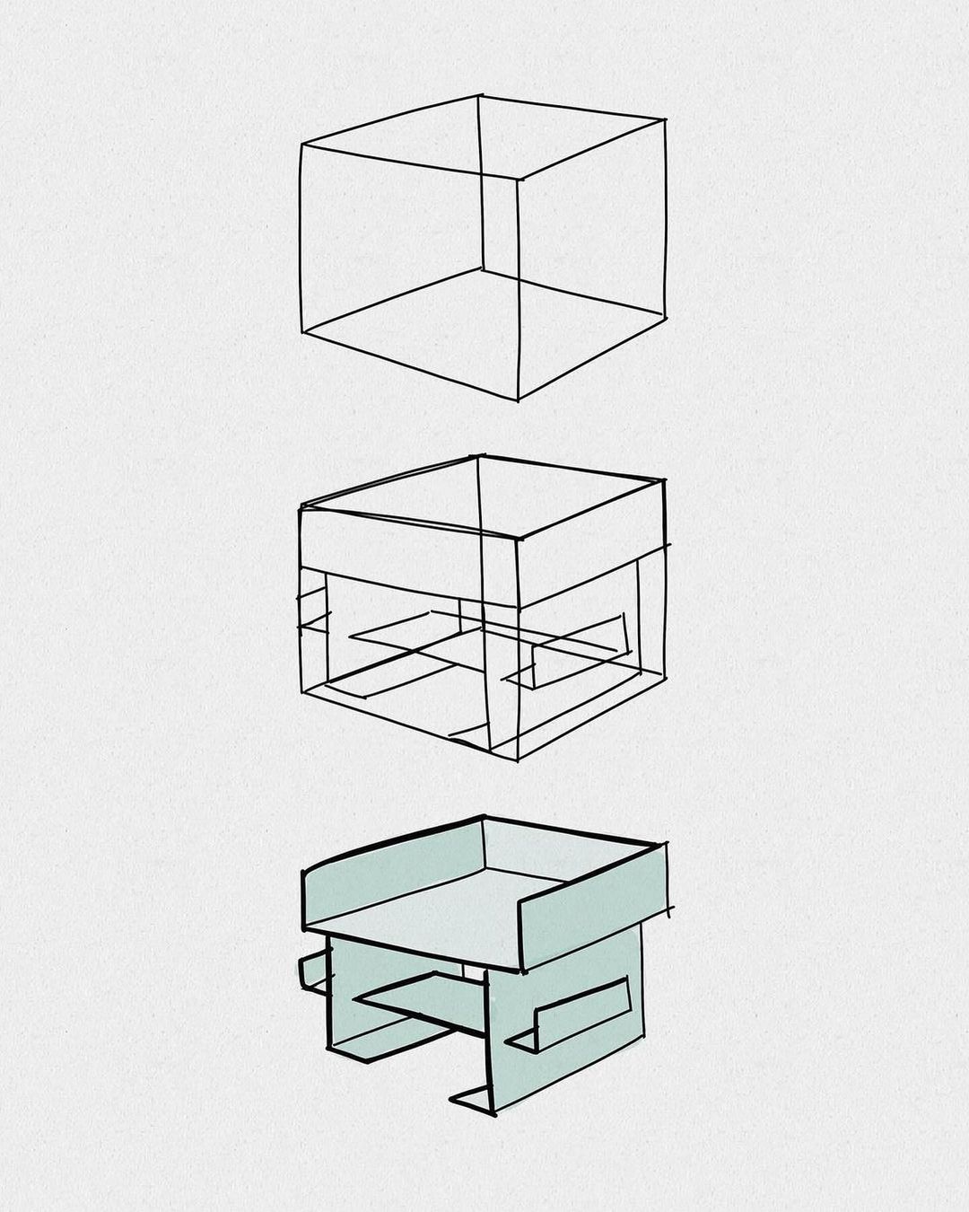 Progression from a simple cube to an impossible object