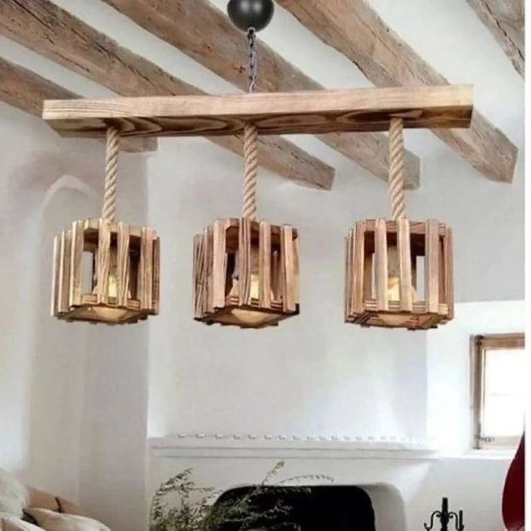 Rustic Wooden Pendant Lights