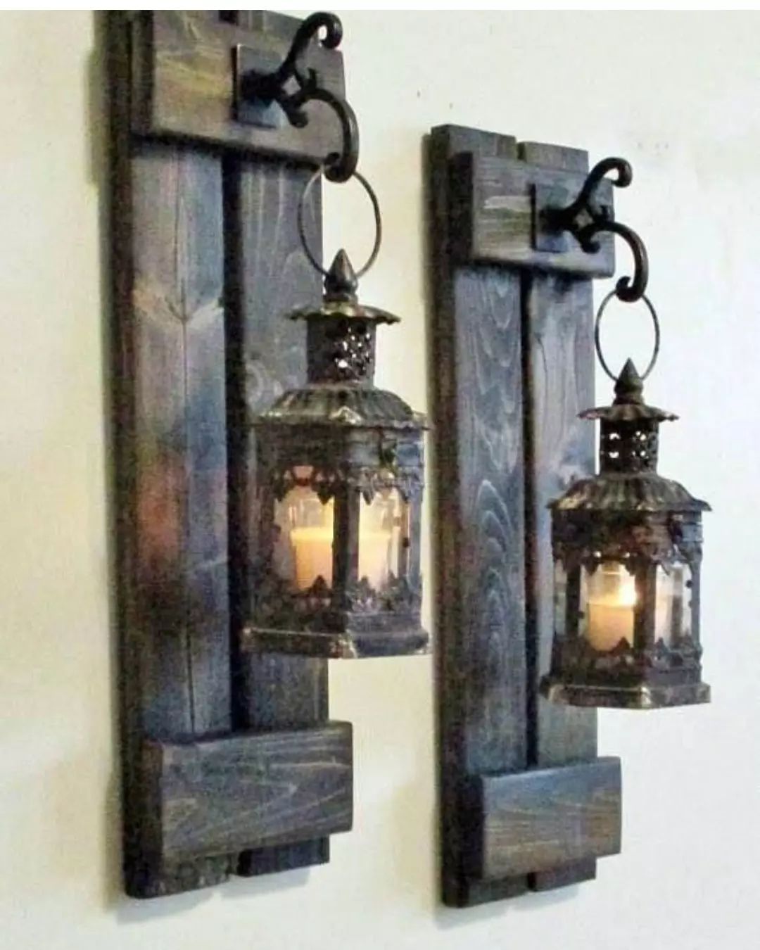 Rustic Wall-Mounted Lantern Sconces