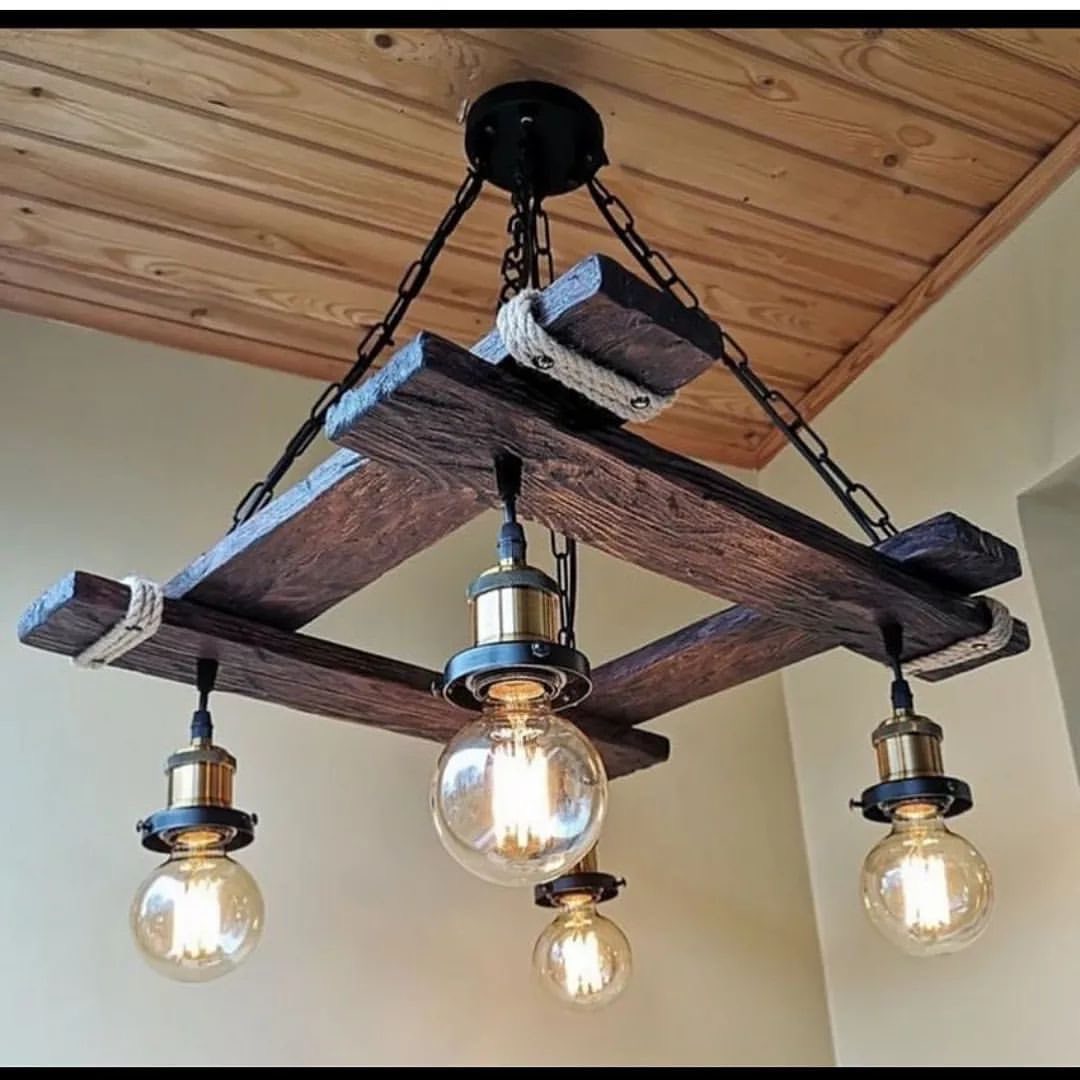 Rustic Wooden Chandelier