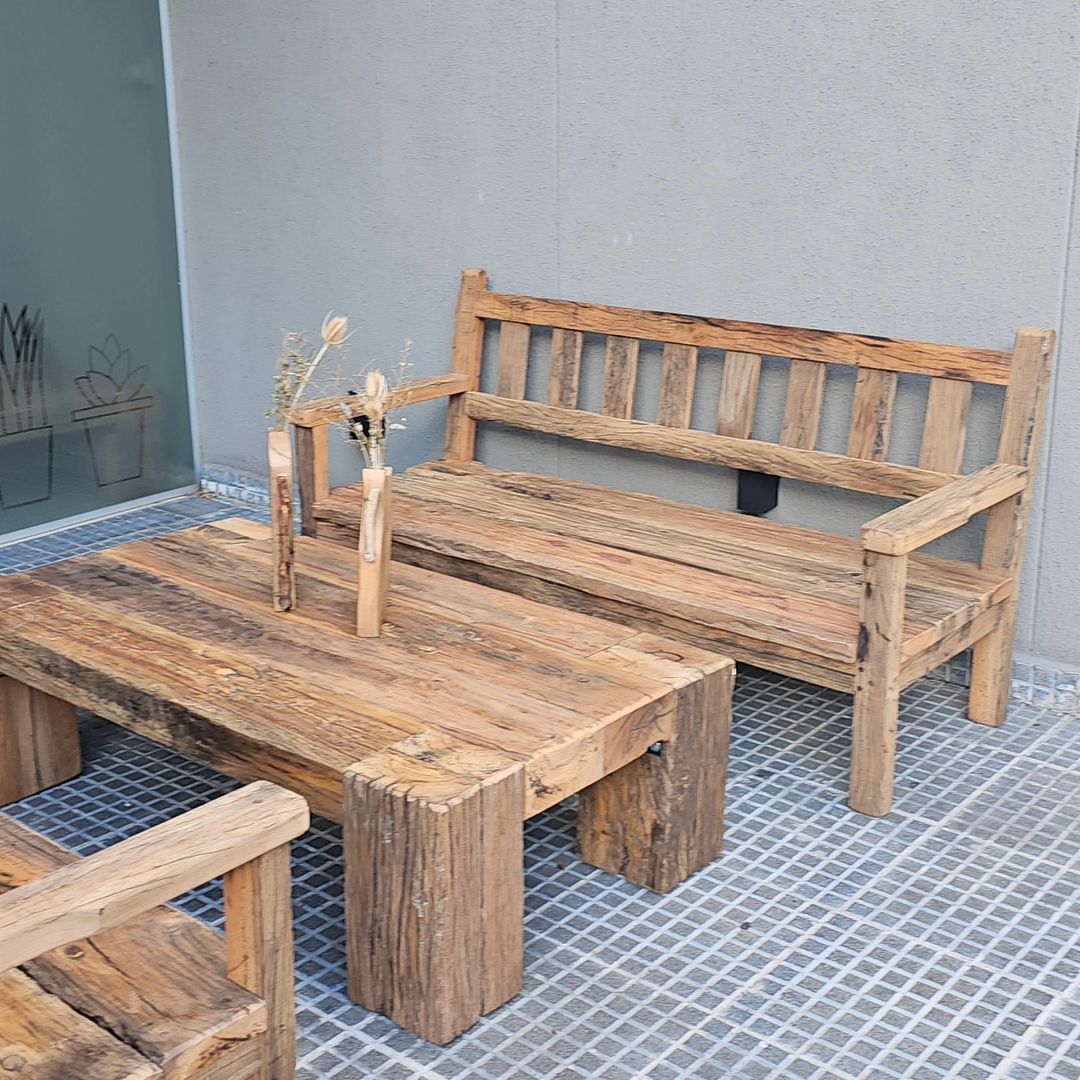 Rustic outdoor wooden furniture