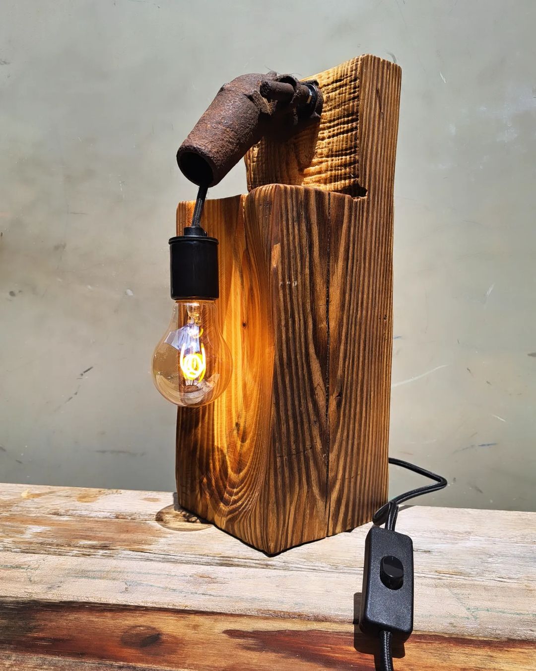 Rustic Industrial Table Lamp