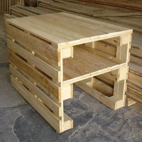 Wooden pallets stacked on each other