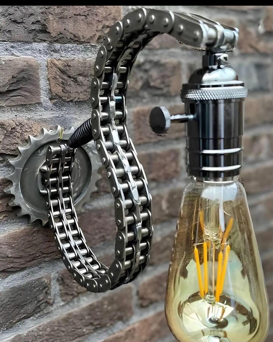 A creative steampunk-inspired water faucet made from bike parts