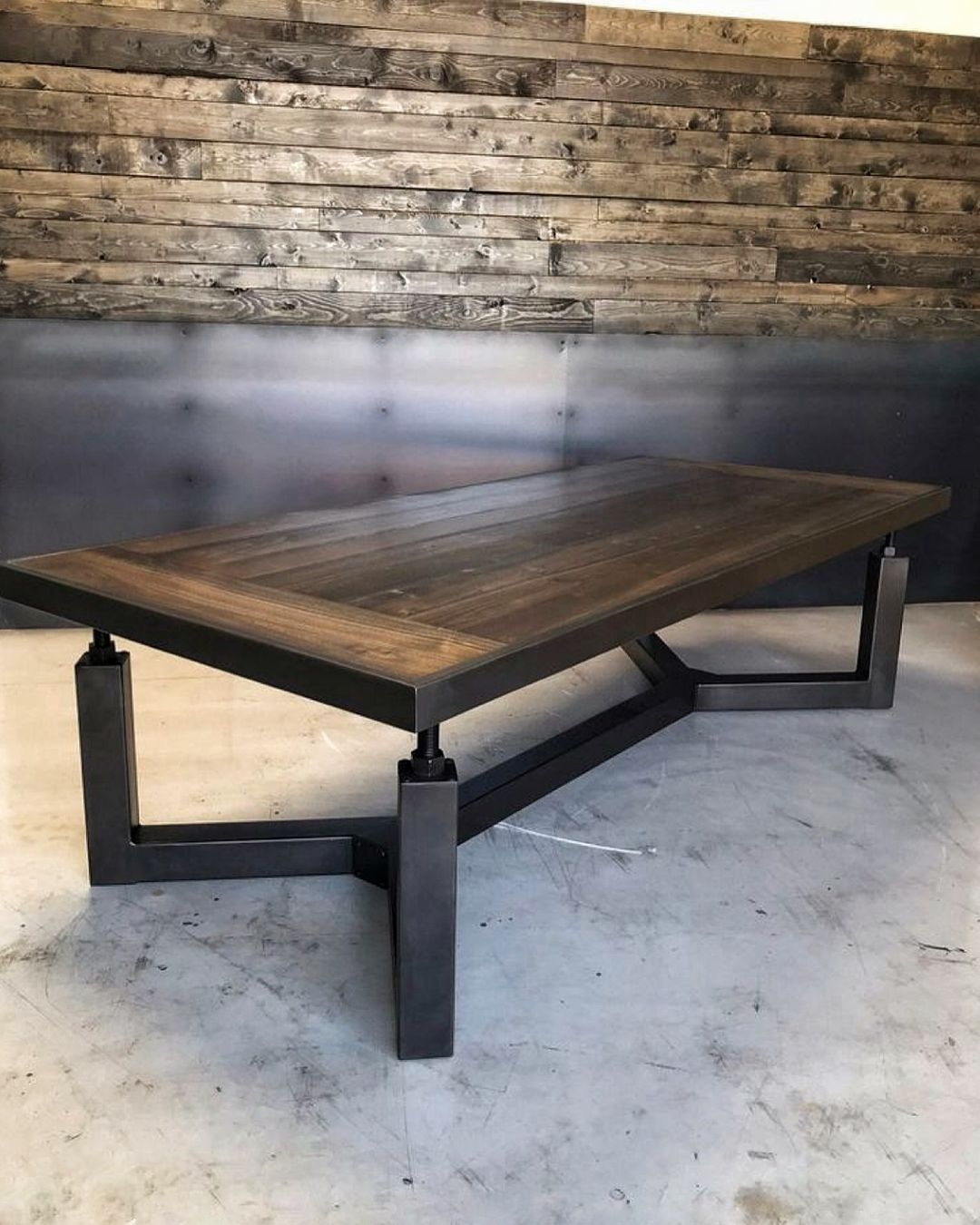 Stylish modern coffee table with a wooden top and metal legs