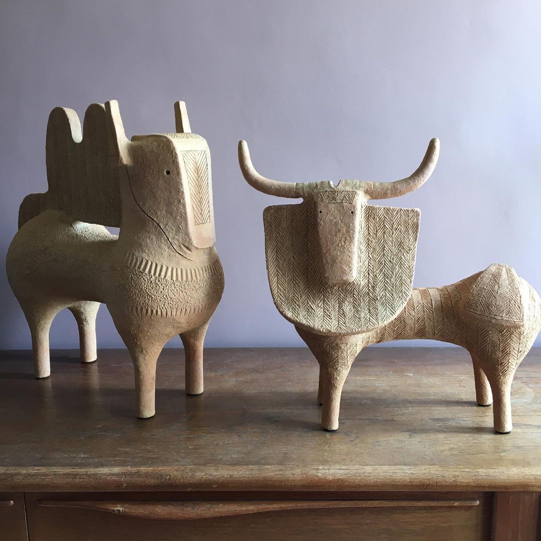 Stylized Wooden Animal Sculptures