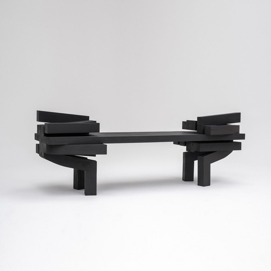 Contemporary black bench