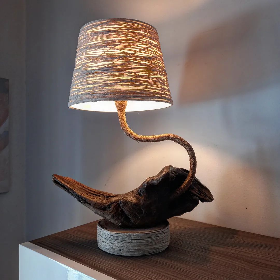 Unique Twisted Wood Lamp